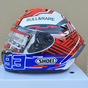 Shoei Tam Yüz X14 93 Marquez Mavi Ant Motosiklet Kask İnsan Binicilik Araba Motokros Yarışı Motosiklet Kask-Orijin-Helmet250o