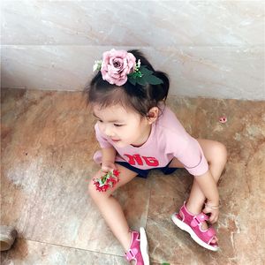 Sıcak Avrupa Bebek Baş Bandı Çiçek Taç Barrette Kids Saç Pin Saç Klip Dukbill Dişli Saç Klip Bobby Pin Barrettes 15213