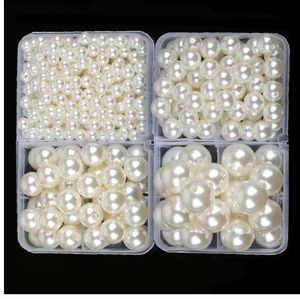 4mm-20mm straight holes white ivory round imitation plastic pearl beads for jewelry accessories Beads & Jewelry Making