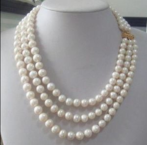 Australische Südsee-perlenketten großhandel-Dreifache Stränge mm Royal Australian South Sea weiße Perlenkette K