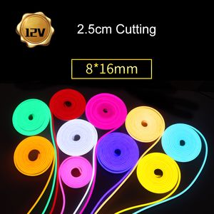 DC 12V Flexibel LED Strip Neon Tape SMD 2835 Soft Rope Bar Light SMD 2835 Silikongummi Tube Utomhus Vattentät belysning