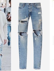 Heißer Verkauf! Männer Jeans zerrissene Jeans Blue Rock Star Herren Overall Designer Denim männliche Hosen