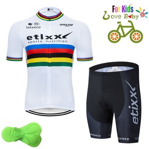 2019 Quick Step for Children Cycling Jersey Sets Children Short Sleeve Head Shorts Boys Cycling Wear Sports Clothing