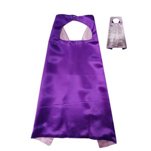 11 stilar 90 * 70cm Vanligt dubbelskikt Superhero Cosplay Capes för barn av 11-15 år gammal satin kostymer halloween cosplay cape klä upp