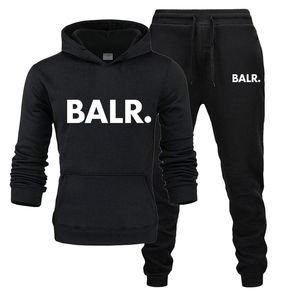 BALR العلامة التجارية الملابس هوديس + سروال مجموعات جديدة 2019 قطعتين مجموعة الأزياء مقنع بلوزات رياضية للرجال رياضية البلوز الخريف
