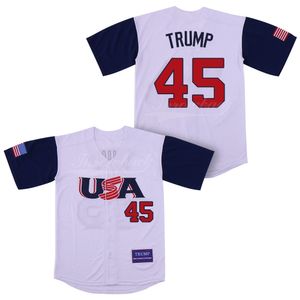 Uomini 45 Donald Trump USA Jersey Edizione commemorativa Maga Mak American Great Again Baseball Shirts Full Ed Eap Eesap
