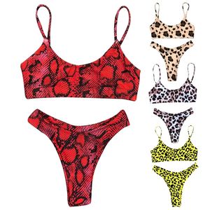 Donne Sexy Swimming Suit Sexy Leopard Stampa Bikini per Lady Poliestere per vacanze Ristorante Costume da bagno Costiera