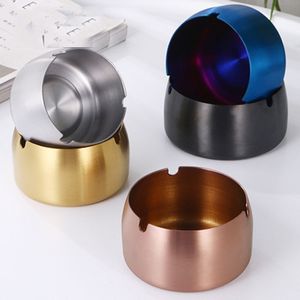 Wholesale stainless steel ashtray for sale - Group buy Stainless steel windproof ashtray simple creative groove design thickened drop resistant personality home practical ashtray