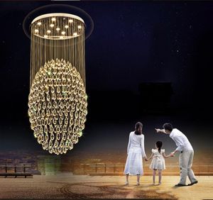 K9 kristal avize aydınlatma merdiven kolye ışık otel villa salonu dubleks villalar için merdiven paslanmaz çelik lamba