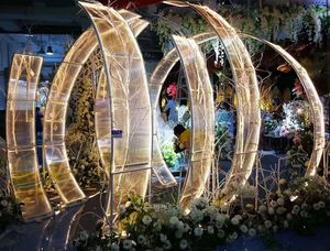 Luxury Iron sunshine board wedding arches grand event party backdrops props T-Stage large arch road lead wedding flower wall stand237L