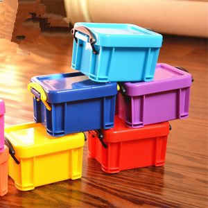Bonbonfarbene Aufbewahrungsbox mit Schloss für Kinderspielzeug, Mini-Aufbewahrungsbox für Kleinigkeiten, Schmuck, Geschenkbox, Organizer yq00629