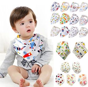 Baby Bibs Spädbarn Burp Cloths Saliv Handduk Bomull 38 Färgpojkar Tjej Gulliga Fruktar Cartoon Slabbetjes Bandana Feeding Scarf 1500pcs T1G121