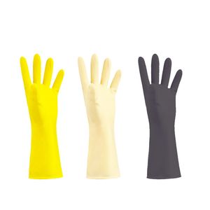 Latexhandschuhe, schützender, verdickter Gummi, Industriearbeit, Arbeitsschutz, Reinigung, Haushalt, Geschirrspülen, wiederverwendbar, 32 cm lang