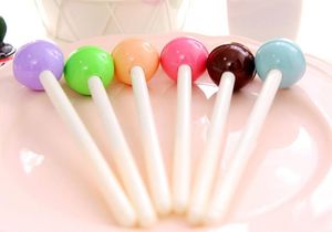 Śliczne Nowość Lollipops Gel Pen Office School Supplies Party Cukierki Kolor Decor Pens Student Dzieci Prezent Papiernicze Czarny Tusz