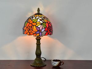 retro lamparas lighting stained glass table lamps desk light minimalist living bedroom bedside lamp on line switch interior