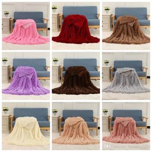 Shaggy Blankets Fluffy Fleece Background Blanket Solid Wedding Bedspreads Couch TV Sofa Snuggle Bedding Home Textiles Throw Blankets D6879