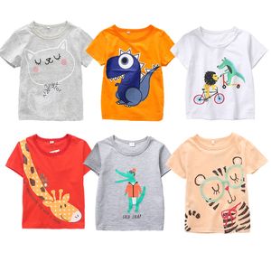 Kids Clothes Boys Summer Cotton T shirts Toddler Short Sleeve Print Tops Baby Dinosaur Stripe Tees Animal Fashion Shirt Clothing M1343