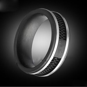 Fashion Black color Band Rings Women or Mens Titanium stainless steel Big size Jewelry--- Size 6 to 12