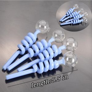 5 polegadas de comprimento de cor aleatória clear pirex glass spiral tubos