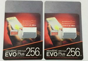 DHL Darmowa Wysyłka 8 GB / 32 GB / 64 GB / 128 GB / 256 GB EVO + Plus Micro SD Card U3 / Smartphone TF Karta C10 / Tablet PC SDXC Karta pamięci 95mb / s