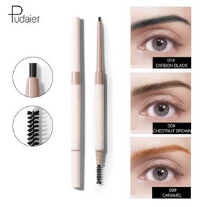 Pudaier 10 Colors Eyebrow Super Fine Double-Headed Brush Waterproof and sweatproof Stereotype Eyebrow Pencil Cosmetic makeup