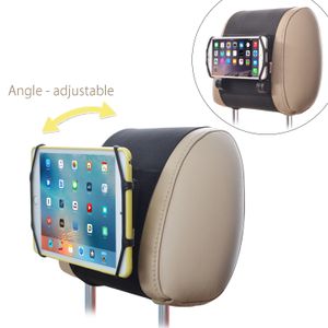 TFY Adjustable Car Headrest Mount Holder with Silicon Holding Net for Phones and Tablets