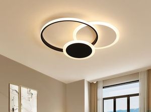 White+Black/Matte White Modern LED Ceiling Lamps Double Rings Acrylic Light Bedroom Kitchen Lighting For Home Bedroom Living Room Hotel