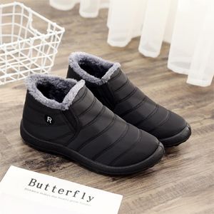 Hot Sale-olor Men Plush Inside Anti Skid Bottom Ankle Boot Waterproof Ski Shoes