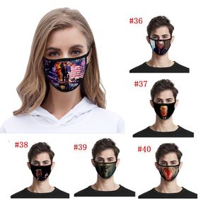 40 Stili Trump 2020 Maschera Maschere per la bocca in cotone antivento Anti-polvere Unisex Elezioni americane Per bambini adulti Maschera con stampa 3D di moda