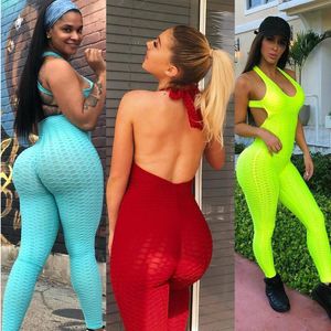 Women's Sports Set Backless Playsuit Fitness Tights Jumpsuits Sportswear Costume Yoga Suit Gym Bodysuit Tracksuit Gym Sport Set