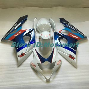 Insprutning Mote Fairing Kit för Suzuki GSXR1000 2005 2006 GSX R1000 GSXR 1000 K5 05 06 Fairings Set + Presenter Blue White SG84