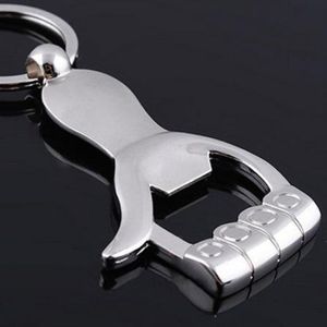 100pcs/lot Free Shipping Silver Color Thumb Up Hand Keychain Key Ring Beer Bottle Opener Wedding Gift