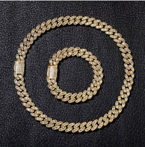 Luxury Mens 13mm Open Lock Miami Cuban Link Chain Zircon Smycken Hiphop Smycken 7inch 8inch 14inch 16inch 18inch kedja