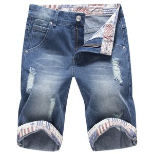 2016 Летние Мужчины Короткие джинсы Джинсовые брюки Мужские Шорты Бермудские Джинсы Мода Повседневная Мужские Джинсы с Отверстием Мускулина