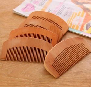 Alta qualidade portátil Natural Peach Madeira Comb Barba Pente de bolso Comb