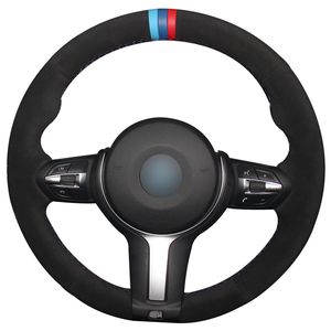 BMW F33 428i 2015 F30 320d 328i 330i 2016 M3 M4 2014-2016 F87 için Siyah Süet Direksiyon Kapak Mavi Lacivert Kırmızı Marker