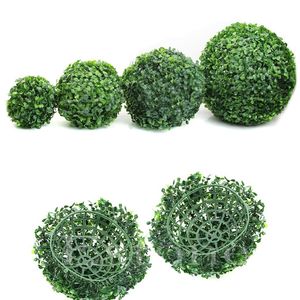 Zielona sztuczna zieleń rośliny rośliny Topiary Tree Boxwood Wedding Party Home Outdoor Decoration Rośliny plastikowe kulki trawy sztuczne akcenty domu