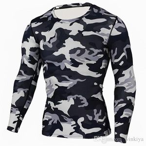 New Camouflage Military T Shirt Bodybuilding Tights Fitness Men Quick Dry Camo Long Sleeve Tshirts Crossfit Compression Shirt
