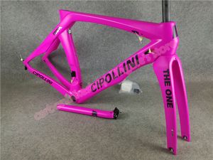 Wholesale xl frame carbon road bike for sale - Group buy Model of Pink painting T1000 K Matte MCipollini RB1K THE ONE carbon road bike frames with BB86 XXS XS S M L XL