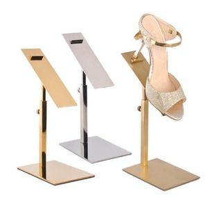 10 Stück Silber Schwarz Gold Edelstahl Schuhe Display Stand Schuhe Display Racks Einstellbare Metall Schuh Display Halter Riser Tablett