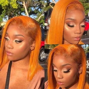 Ny Mode Style Syntetisk Lace Front Cosplay Party Parter Rak Orange Korta Bob Parykor För Afrikansk Svart Kvinnor Gratis Frakt