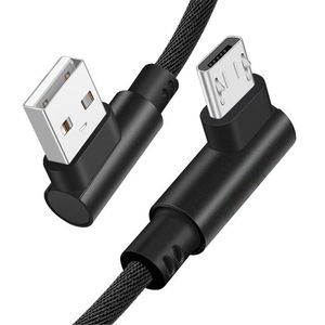 Cavo micro USB da 90 gradi 0,25 m 1 m 2 m Cavi di ricarica rapida Cavo dati V8 tipo C intrecciato per smartphone Android