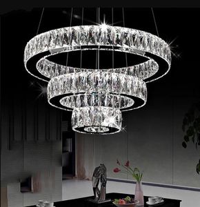 Wholesale cristal diamonds for sale - Group buy Modern LED Chandeliers long Crystals Diamond Ring LED Lamp Stainless Steel Hanging Light Fixtures Cristal LED Lustre chandelier LLFA