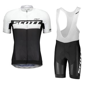 SCOTT team Fietsen Korte Mouwen jersey bib shorts sets Groothandel 3D gel pad Top Merk Kwaliteit Bike sportwear U40736