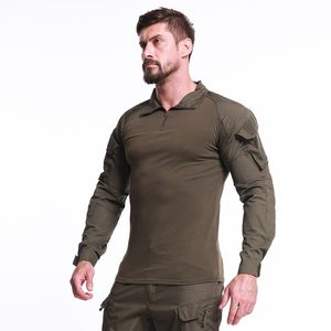 S-5XL Duży rozmiar koszulki Taktyczne Jednolite Outdoor Camouflage Combat Odzież Wędrówka Szkolenia Topy Długie Rękaw Wentylator Koszula