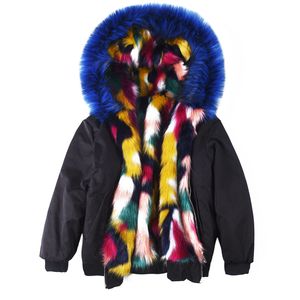Kış Kadın Yeni Kalın Sıcak Kapüşonlu Faux Kürk Kadın Moda Yüksek Qaulity Yapay Kürk Ceket Artı Boyutu Casual Parka Z593