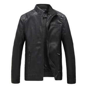Autumn Winter Men PU Leather Jacket Plus Size L-6XL Mens Casual Fur Jackets Solid Clothes Fashion Motorcycle Outerwear