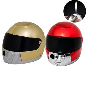 Koele lichtere creatieve helm vormige vlamgas mini aanstekers grappige cadeau collectie voor mannen sigaretten ontstoken