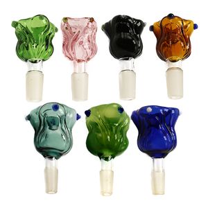 G058 Tütün Sigara İçme Kaseleri Çiçek Tarzı 10mm 14mm 19mm Erkek Kadın Renkli Cam Kase Yağ Donanları Borular Dabber Water Bong Aracı