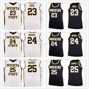 Ita State Shockers College #23 Brycen Bush #24 Shaquille Morris #25 Brett Barney Basketball Jerseys Mens Ed Custom Any Number Name